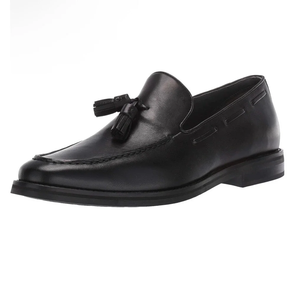 Sperry Mens STS19279 Debonair Black Leather Tassel Loafer Shoes Size 9.5